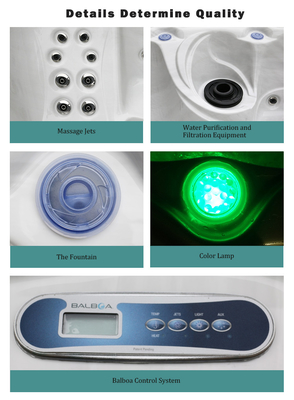 Banheira de hidromassagem acrílica para 5 pessoas Spa ao ar livre Sistema Balboa Banheira de imersão a frio Banheira de hidromassagem