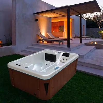 Banheiras de hidromassagem de jardim com 2 salões para família Banheiras de massagem ao ar livre Banheiras de hidromassagem de jardim com luzes led