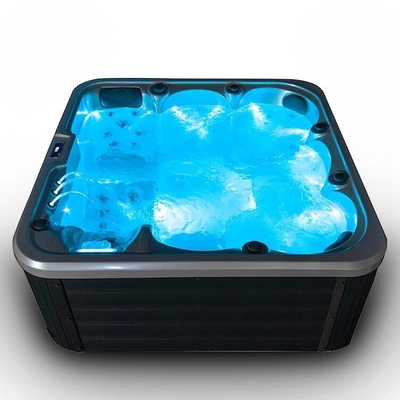 Spa de banheira de hidromassagem acrílica ao ar livre personalizado Jacuzzi Spa ao ar livre para 6 pessoas Spa de massagem Banheira de hidromassagem com luz LED