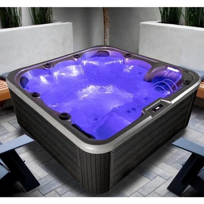 Spa de banheira de hidromassagem acrílica ao ar livre personalizado Jacuzzi Spa ao ar livre para 6 pessoas Spa de massagem Banheira de hidromassagem com luz LED