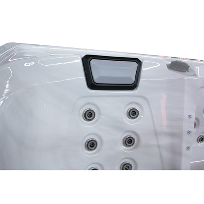 Banheira de hidromassagem rectangular imersiva para seis pessoas com 16 jatos de ar e aquecimento elétrico