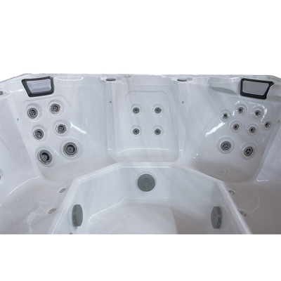 Banheira de hidromassagem rectangular imersiva para seis pessoas com 16 jatos de ar e aquecimento elétrico
