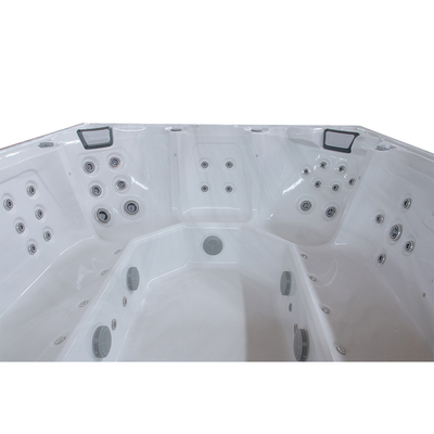 Banheira de hidromassagem rectangular imersiva para seis pessoas com 16 jatos de ar e aquecimento elétrico