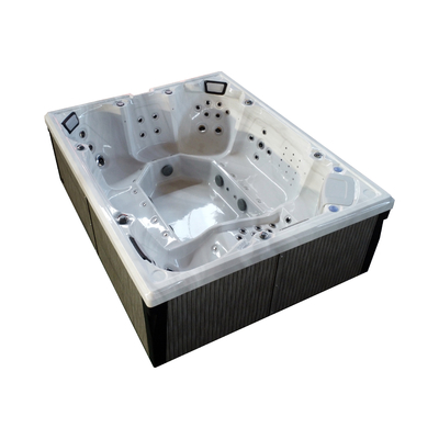 Banheira de hidromassagem rectangular imersiva para seis pessoas com 16 jatos de ar e aquecimento elétrico