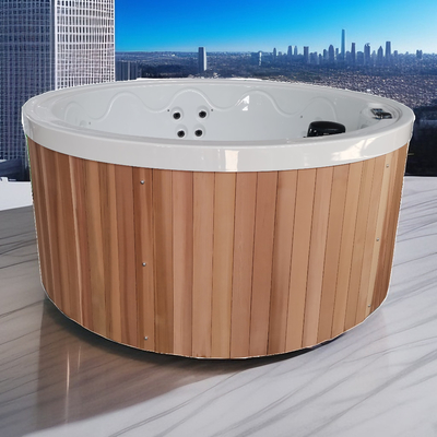 Sauna de madeira de cedro vermelho banheira de hidromassagem banheira de hidromassagem banheira redonda