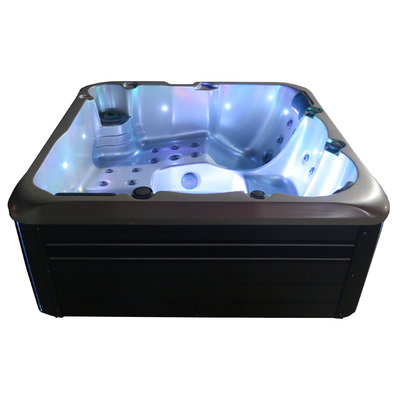 Banheira de hidromassagem acrílica ao ar livre Banheira de massagem de hidromassagem com cascata e luzes coloridas