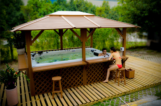 Banheira de hidromassagem exterior dos termas da nadada da piscina acrílica luxuosa de 10 pessoas com diodo emissor de luz