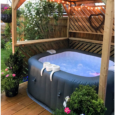 Termas infláveis da banheira de hidromassagem da banheira da mensagem exterior portátil com tampa