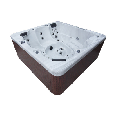 6 pessoas esquadram a banheira de hidromassagem de mármore branca dos termas das cubas do redemoinho da forma com os 45 jatos da massagem