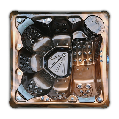 Termas exteriores de luxe da banheira de hidromassagem de 5 pessoas com iluminação superior e uma cachoeira retroiluminada