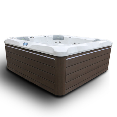 Termas exteriores de luxe da banheira de hidromassagem de 5 pessoas com iluminação superior e uma cachoeira retroiluminada