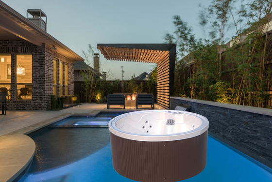 Banheira de hidromassagem acrílica para 5 pessoas com aquecedor de 3 kW e alto-falantes Bluetooth