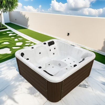 Fábrica de Spa OEM Massagem para 5 pessoas Whirlpool Jacuzzi Banheira de hidromassagem exterior com sistema de limpeza automática
