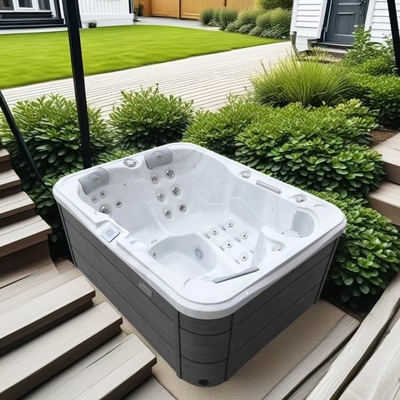 3-4 Pessoas Jacussii Spa ao ar livre banheira de hidromassagem com luzes LED e energia- Design